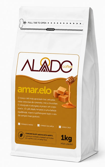Café Amar.elo 1kg Caramelo, Mel e Chocolate | Alado Coffe