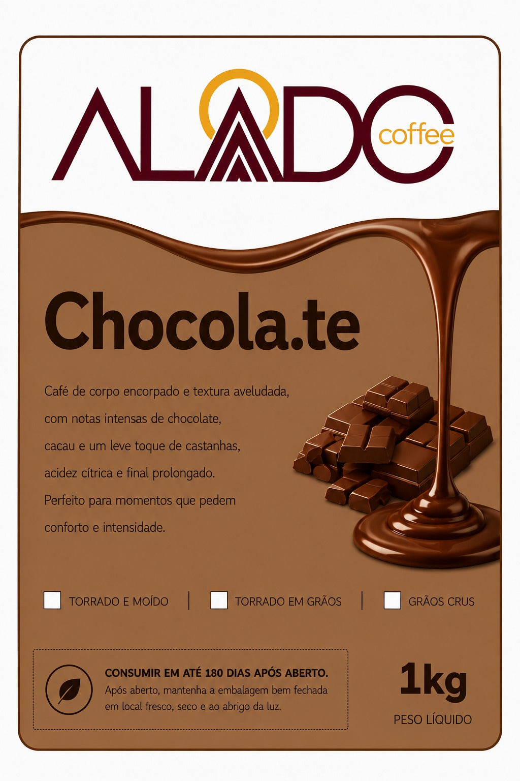 Café Chocola.te 1kg Chocolate, Cacau e Castanhas | Alado Coffe